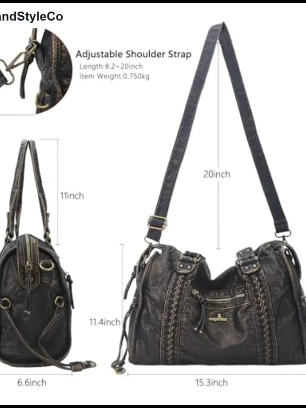 Faux Leather Hobo Bag for Women Large Tote Satchel Shoulder Bag